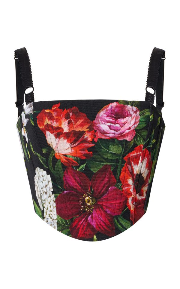 Dolce & Gabbana - Floral-Printed Rayon Corset Top - Floral - IT 42 - Moda Operandi