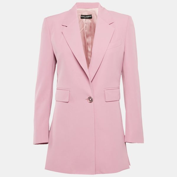 Dolce & Gabbana Pink Gabardine Tailored Blazer XS