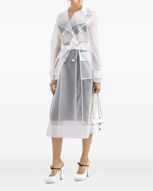 Dolce & Gabbana White Organza Trench Coat