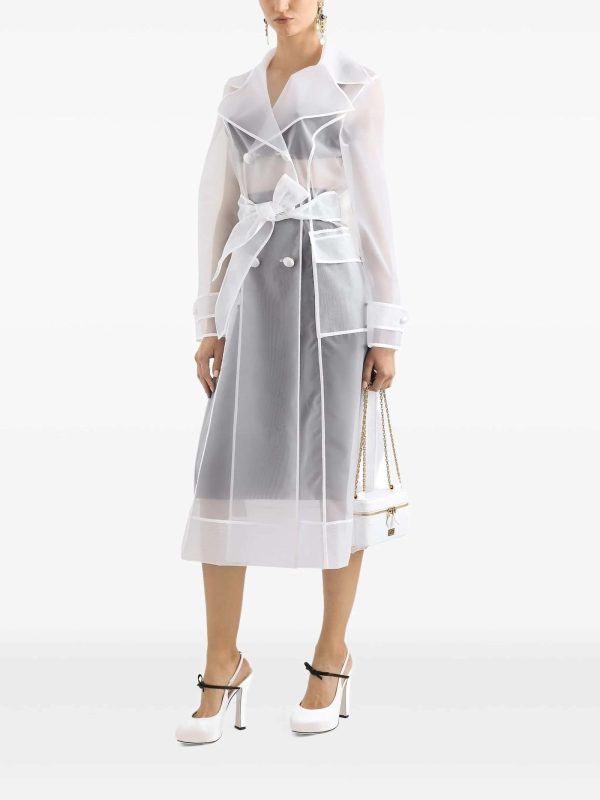 Dolce & Gabbana White Organza Trench Coat