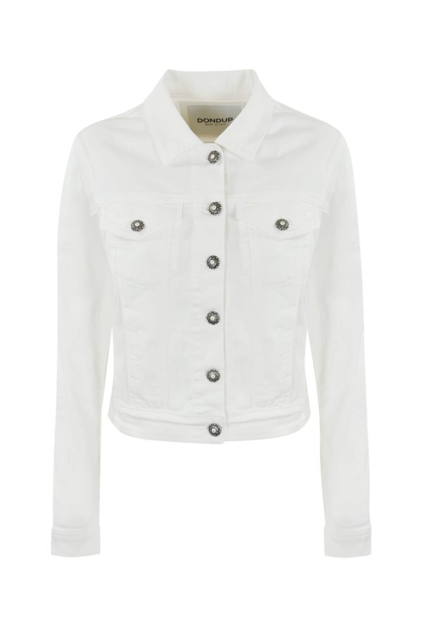 Dondup Slim Fit White Denim Jacket