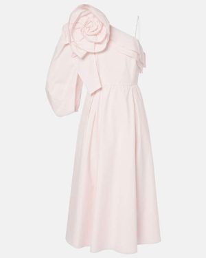 Dorothee Schumacher Floral-applique asymmetric poplin midi dress
