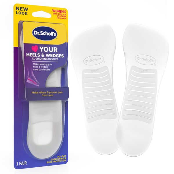 Dr. Scholl's Love Your Heels & Wedges 3/4 Length Insoles All-Day Comfort for High Heeled Shoes Relieve & Prevent Shoe Discomfort Absorbs Shock Arc