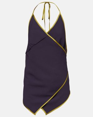 Dries Van Noten Crepe satin wrap top