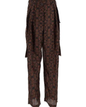 Dries Van Noten Pattern Printed Satin Cargo Pants