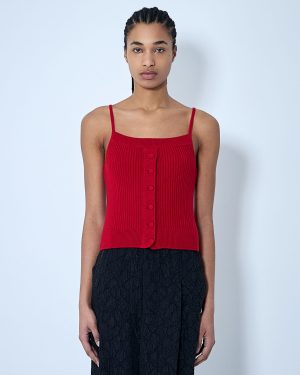 Dries Van Noten Rib Tank Top - Woman Tops Red M