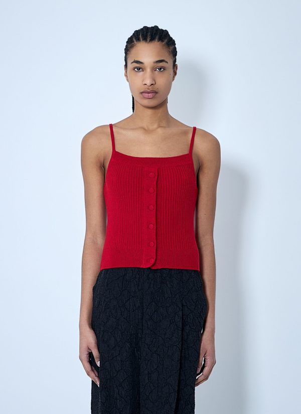 Dries Van Noten Rib Tank Top - Woman Tops Red M