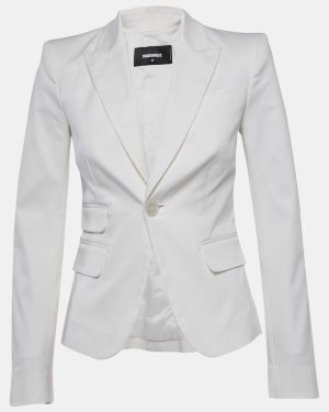 Dsquared2 White Gabardine Tailored Blazer S