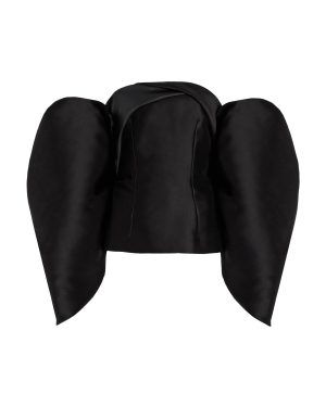 E.Stott - Chandra Off-The-Shoulder Satin-Twill Top - Black - UK 8 - Moda Operandi