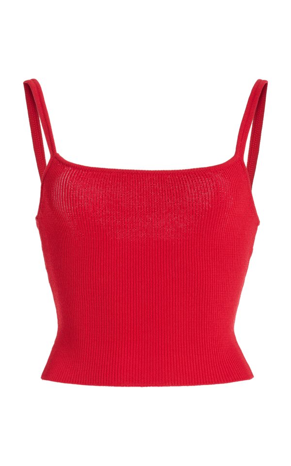 ELCE - Exclusive Sol Ribbed-Knit Tank Top - Red - M - Moda Operandi