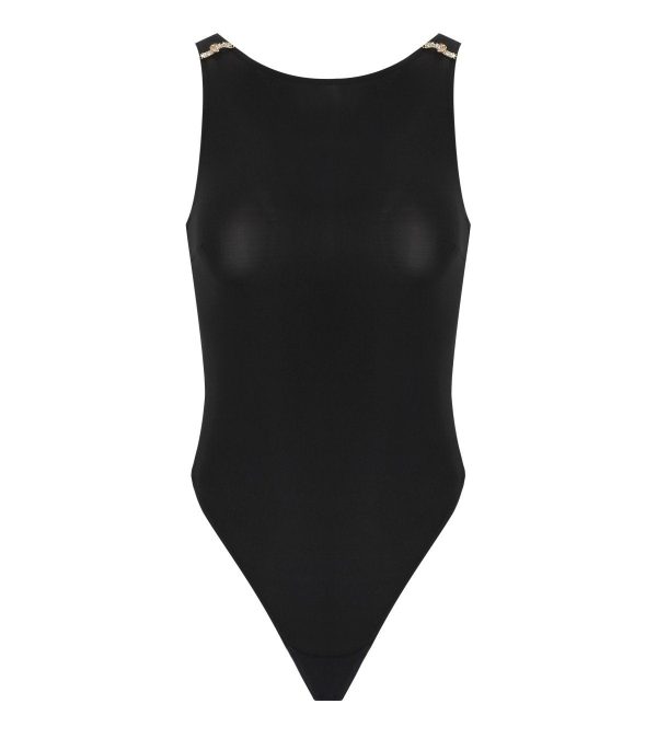 ELISABETTA FRANCHI BLACK SLEEVELESS BODYSUIT