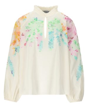 ESSENTIEL ANTWERP HITRUS WHITE FLORAL BLOUSE