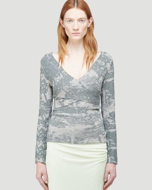 Eckhaus Latta Poison Wrap Top - Woman Tops Grey M
