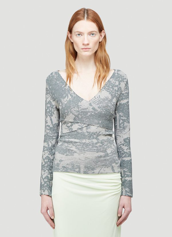 Eckhaus Latta Poison Wrap Top - Woman Tops Grey M
