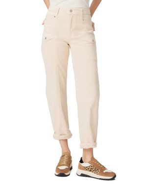 Ecru Alexis Crop Cargo Trousers
