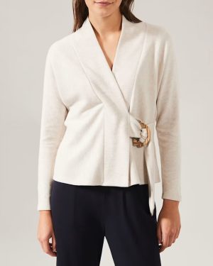 Ecru Melanie Wrap Tie Top