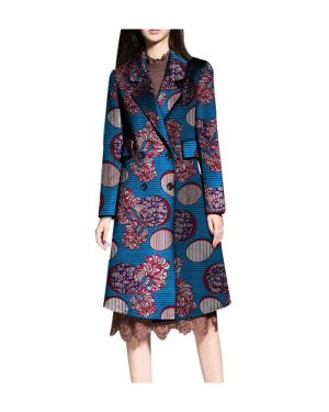 Elegant women fashion long outwear african print dashiki clothes custom exquisite tailoring design coat africa clothing