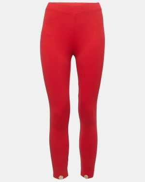 Elisabetta Franchi Red Nylon Knit Leggings S