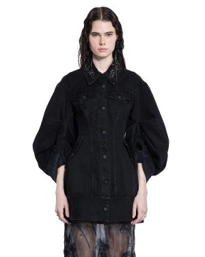 Embellished Sculpted Short Denim jacket