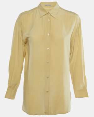 Emporio Armani Beige Silk Button Front Shirt M