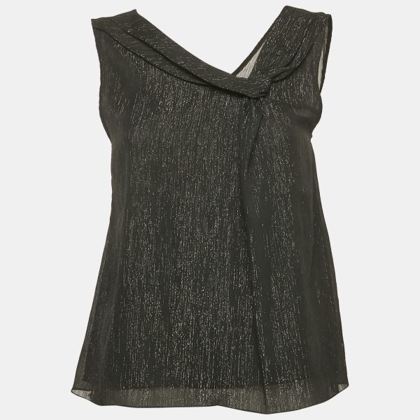 Emporio Armani Black Lurex Tank Top M
