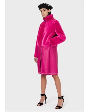 Emporio Armani Reversible Shearling Coat - Red