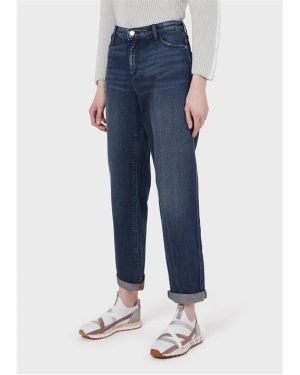 Emporio Armani Straight Cropped Jeans - Blue