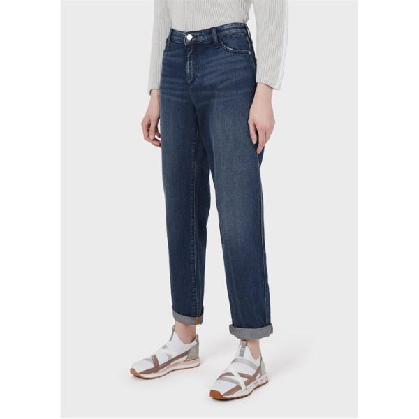 Emporio Armani Straight Cropped Jeans - Blue