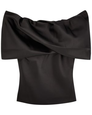Entire Studios Barge Off-the-shoulder Satin top - Black - L (UK14 / L)