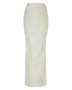 Entire Studios White Stretch Denim Channel Skirt