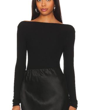 Enza Costa Silk Knit Boat Neck Top in Black. Size XL, XS.
