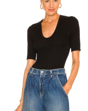 Enza Costa Stretch Silk Knit Half Sleeve Top in Black. Size XS.