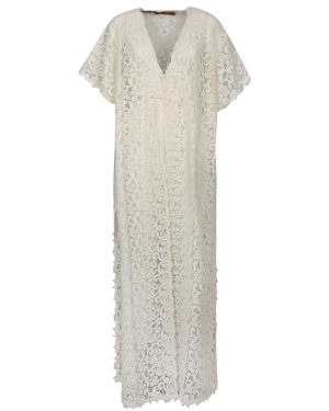 Ermanno Scervino White Macramã Duster Coat