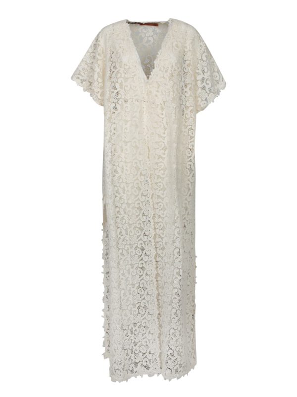Ermanno Scervino White Macramã Duster Coat