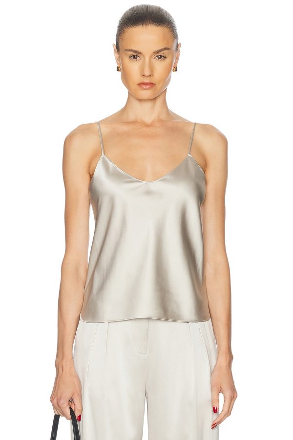 Eterne Mila Silk Camisole in Dove - Neutral. Size S (also in ).