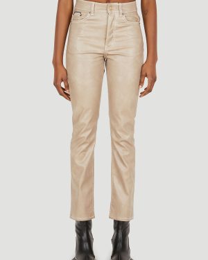 Eytys Solstice Vegan Leather Pants - Woman Pants Beige 29