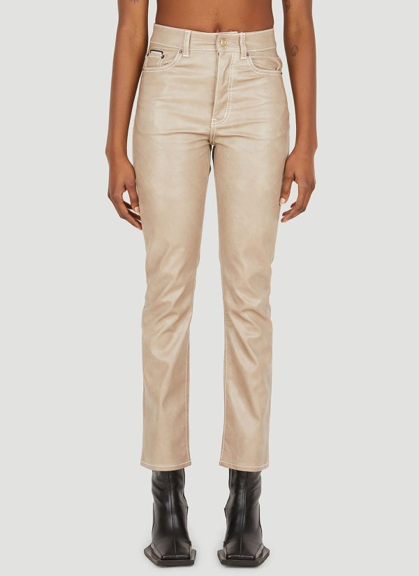 Eytys Solstice Vegan Leather Pants - Woman Pants Beige 29