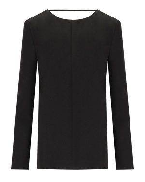 FEDERICA TOSI BLACK CADY BLOUSE