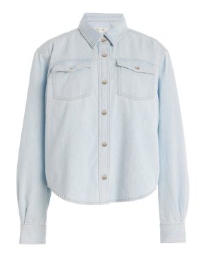 FRAME - The Mainstay Denim Shirt - Light Wash - S - Moda Operandi