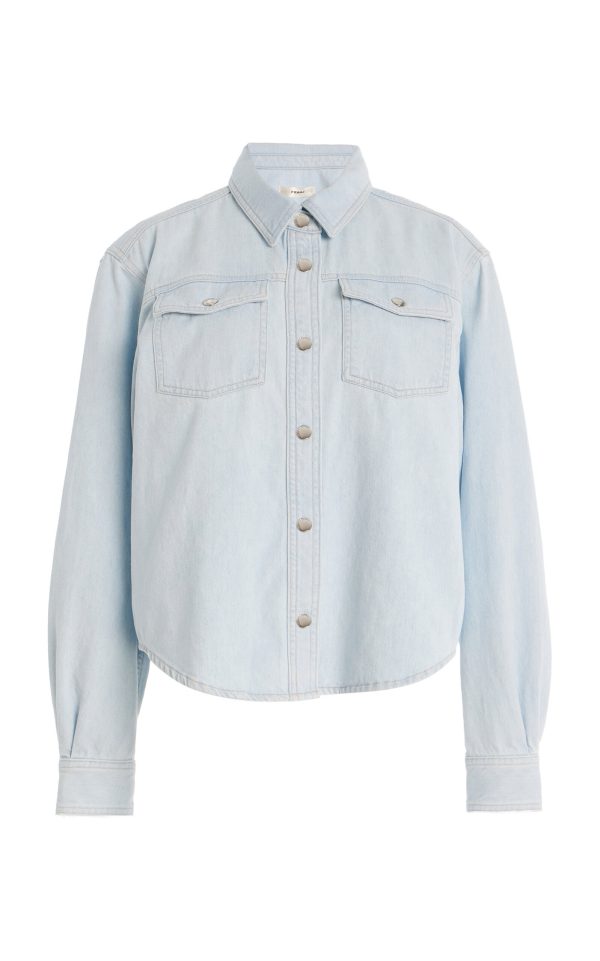 FRAME - The Mainstay Denim Shirt - Light Wash - S - Moda Operandi