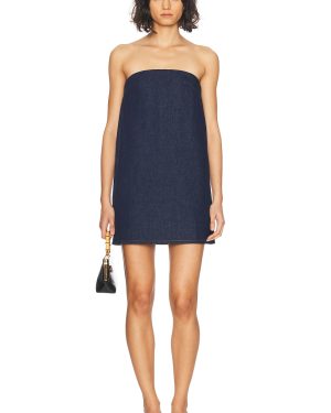FRAME The Strapless Mini Dress in Acquaintance - Blue. Size 2 (also in ).