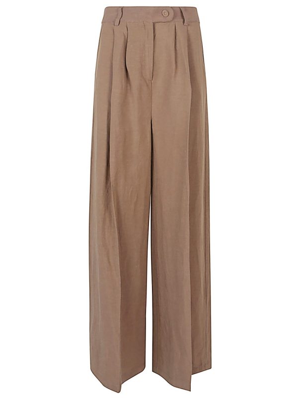 FRONT STREET 8 Linen Blend Wide-Leg Trousers