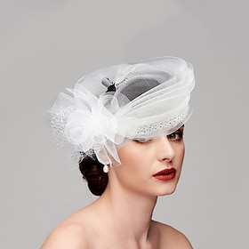 Fascinators Kentucky Derby Hat Headwear Feathers Net Bucket Hat Wedding Special Occasion Ladies Day Melbourne Cup Cocktail With Bows Cap Headpiece Headwear