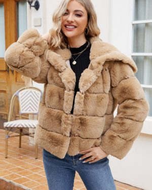 Faux Fur Coats Purple No Waistline Long Sleeves Faux Leather Coat Winter Coat
