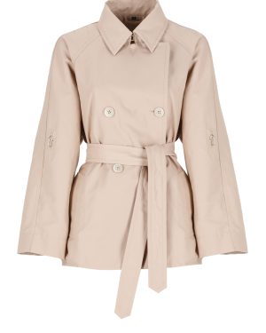 Fay Short Cotton And Linen Trench Coat