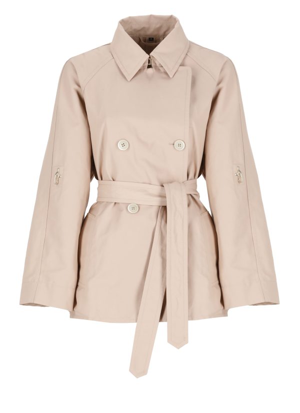 Fay Short Cotton And Linen Trench Coat
