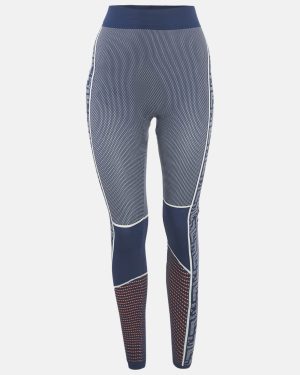 Fendi Blue Patterned Technical Jersey Leggings S