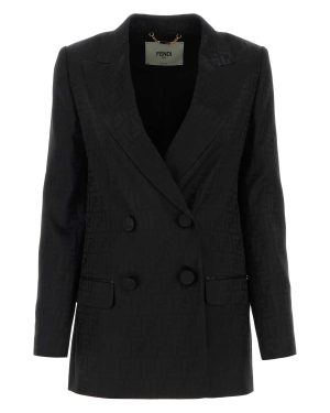 Fendi Embroidered Satin Blazer