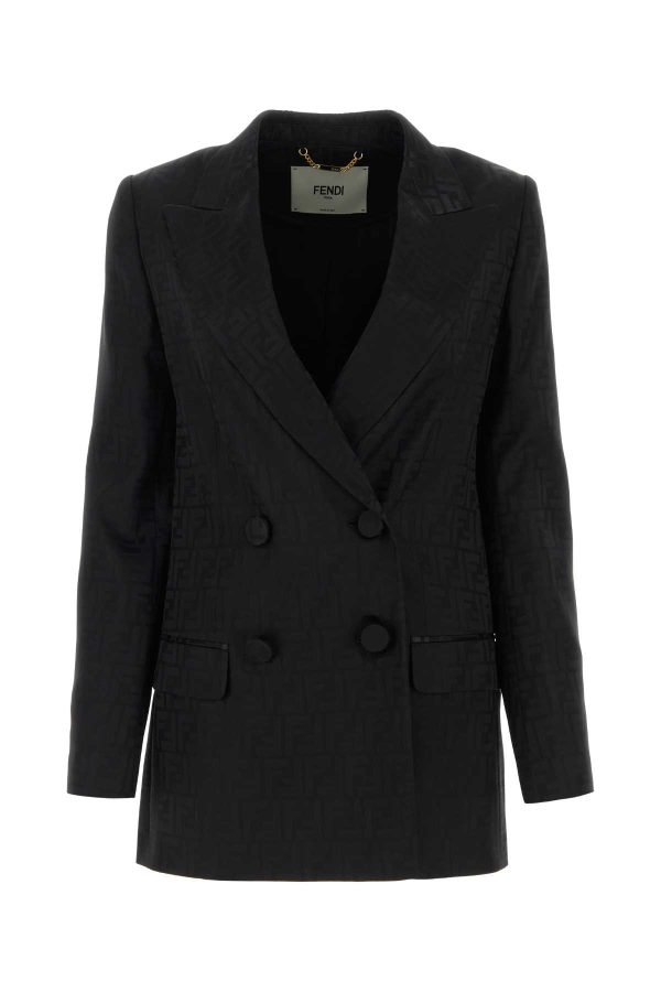 Fendi Embroidered Satin Blazer