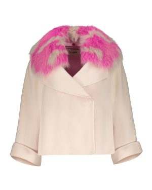 Fendi Fur Collar Cashmere Cape-coat